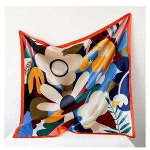 35x35 Colorful Floral Scarf